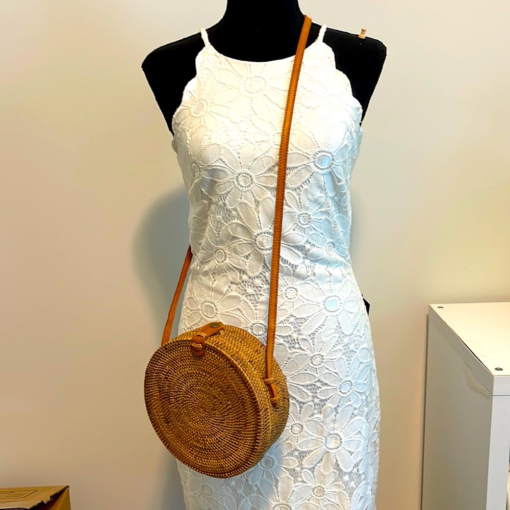 Beachgold Straw Crossbody Round  Women’s in Tan